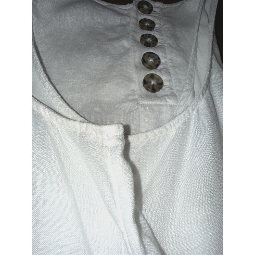 J.Crew White Linen Sleeveless Shift Dress Lightweight Back Button Minimalist S - Picture 14 of 14